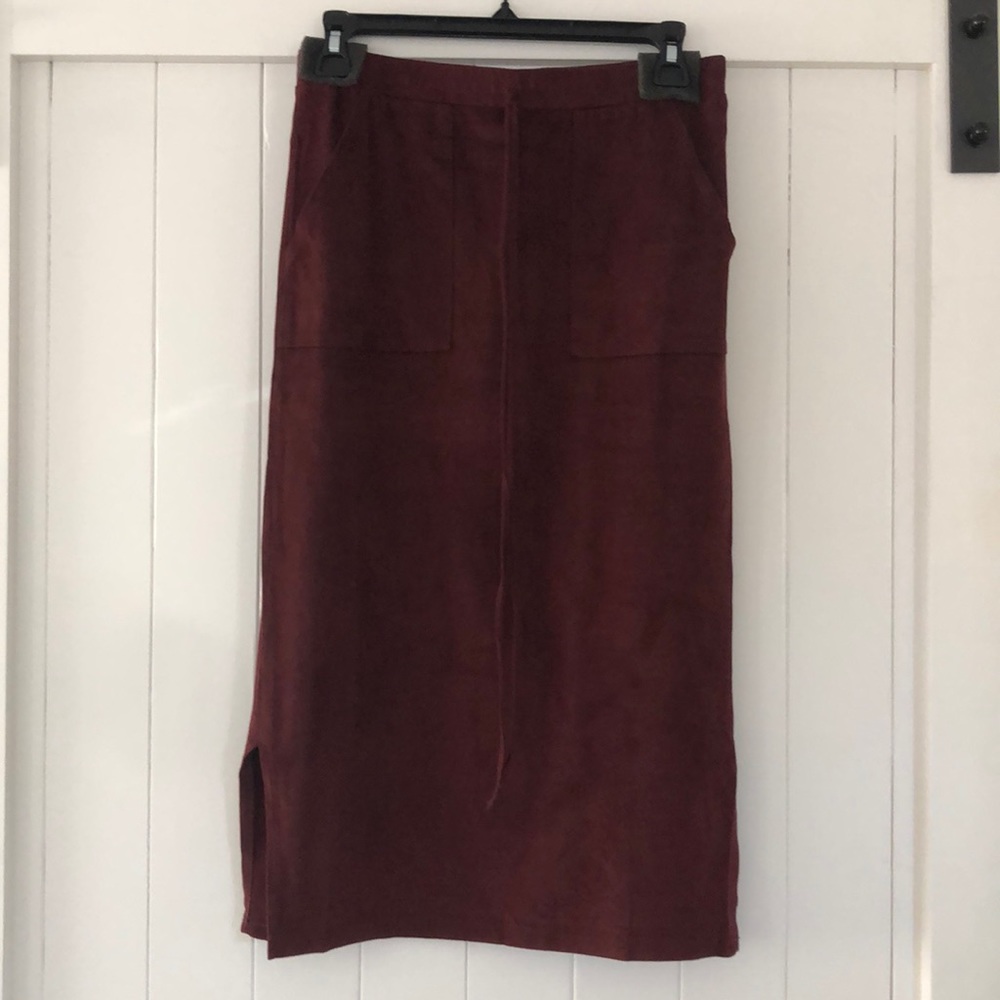 WILLIAM B FAUX SUEDE SKIRT